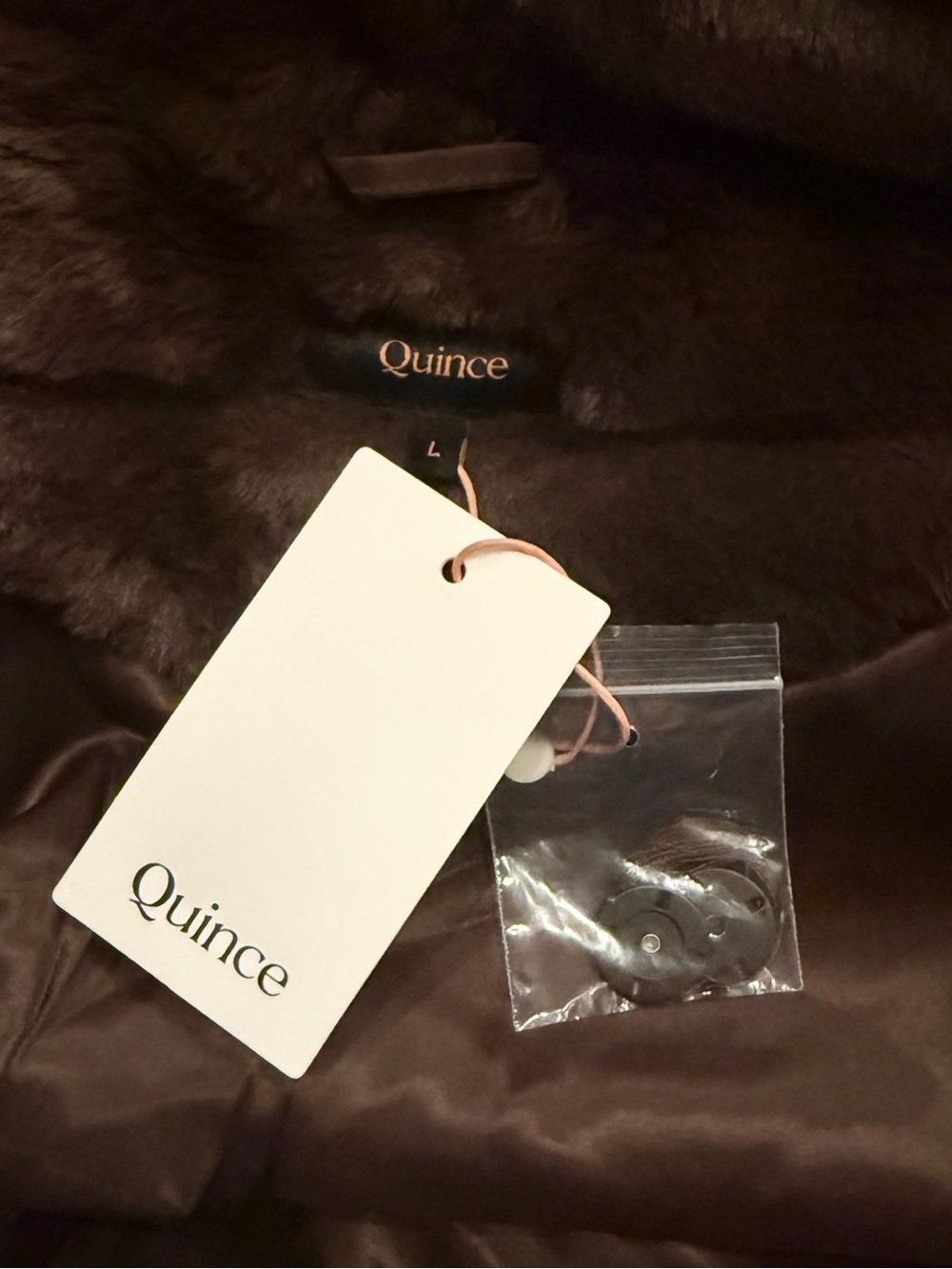 NWT Quince Hooded Faux Fur Jacket in Coffee Bean Brown Size Large - Picture 10 of 11